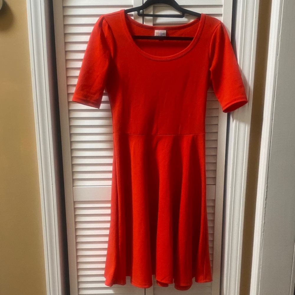 LuLaRoe Vibrant Red Nicole Dress